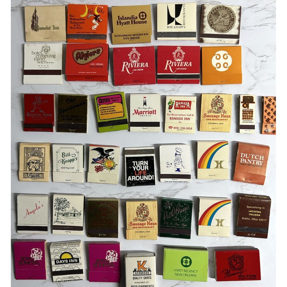 Matchbooks  Mixed Lot‎ Of 38  Hawaii Vegas New Orleans Kenya Puerto Rico Austria